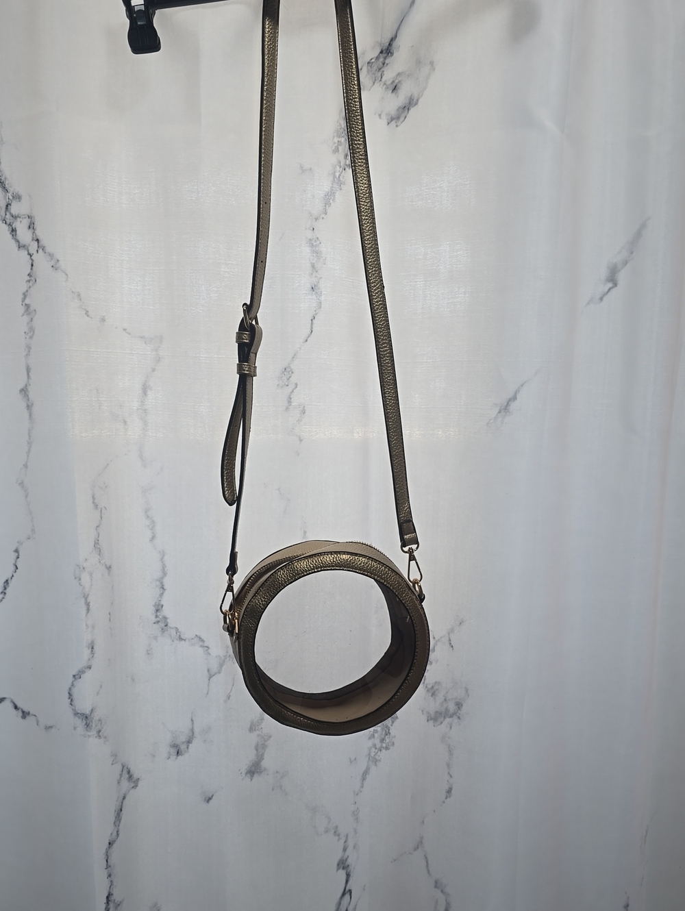 Round Mini Crossbody Bag in Gold
